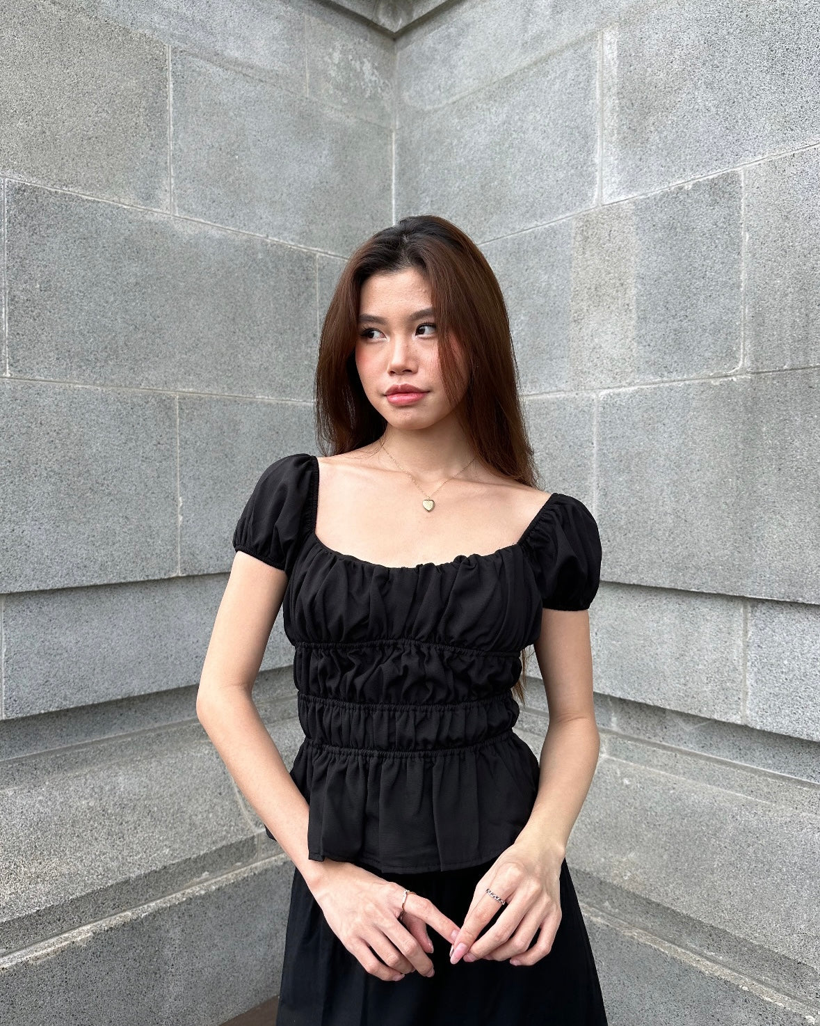 Angel White Stretchable Top ( Black )
