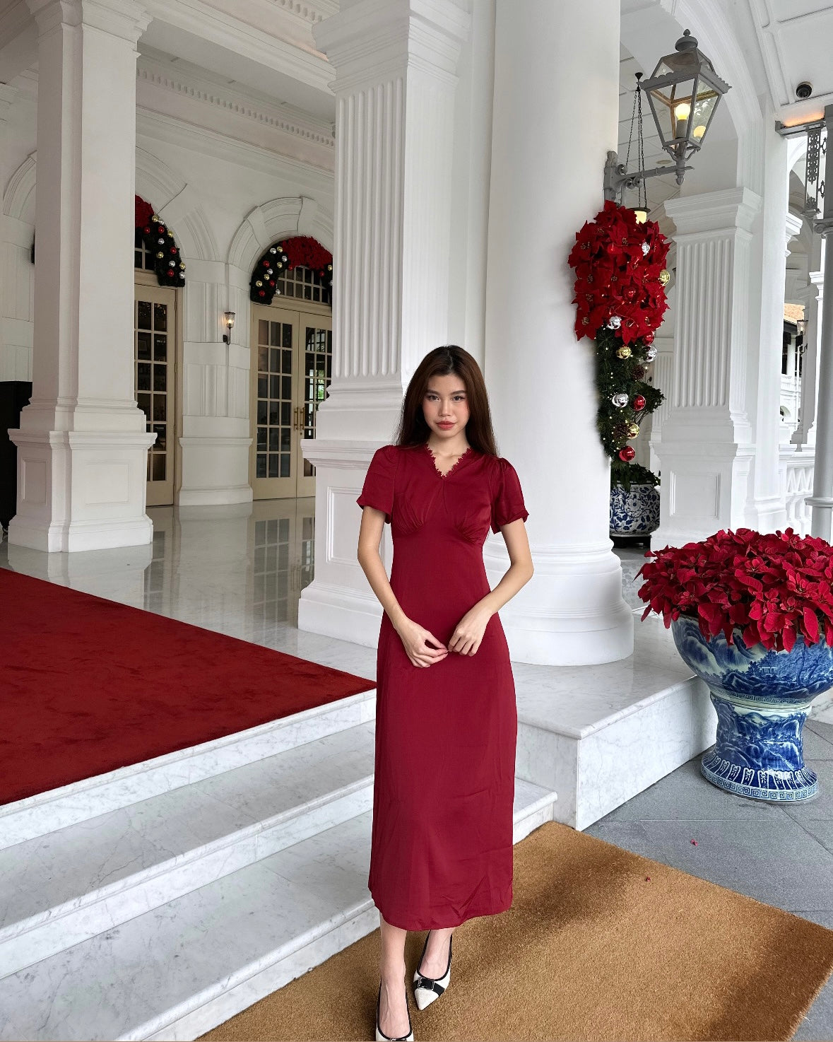 Christmas Midi Dress ( Red version )