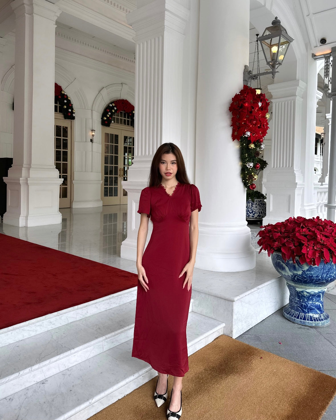 Christmas Midi Dress ( Red version )