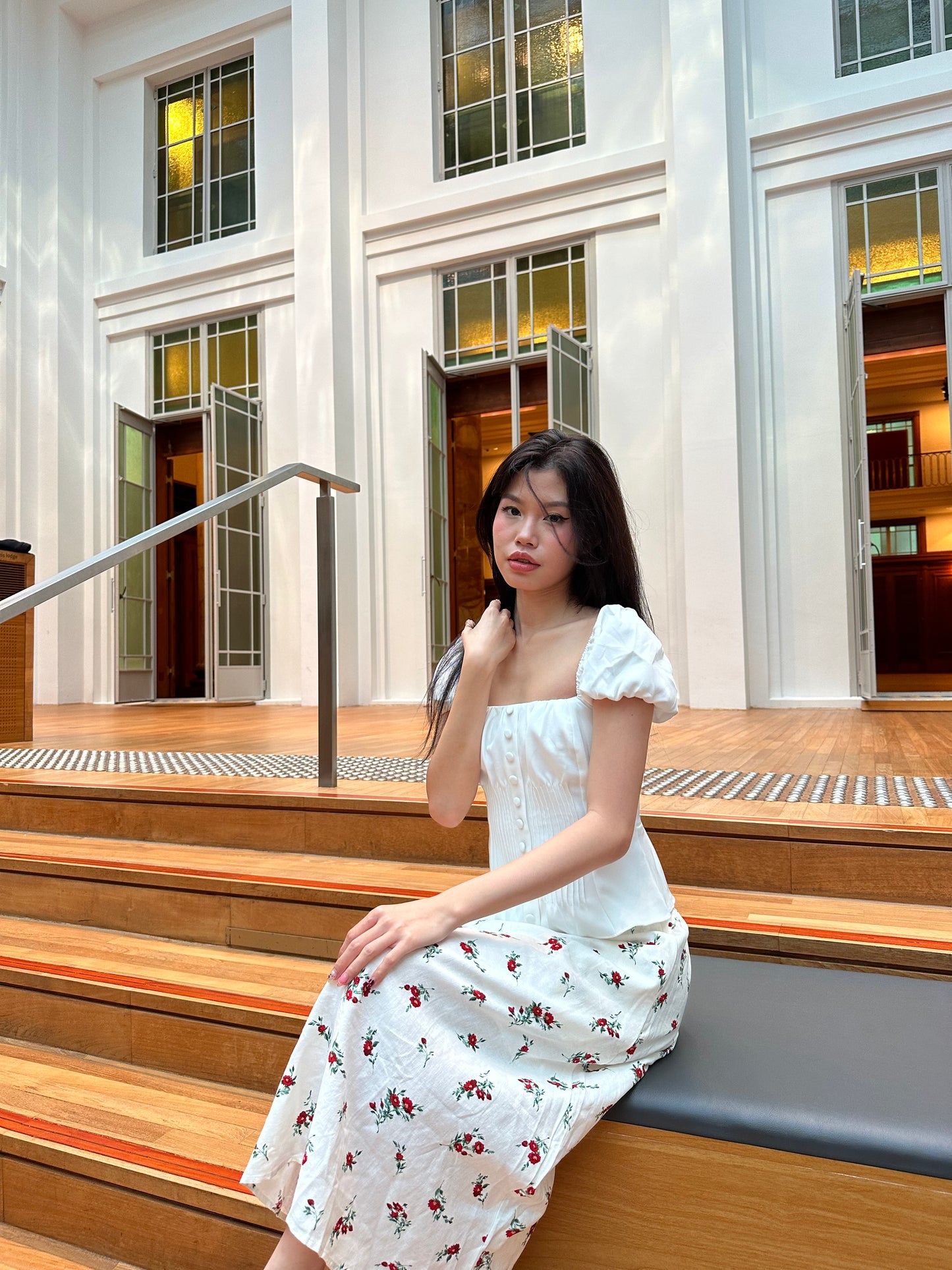 Linen Blossom A Line Midi/Maxi Skirt