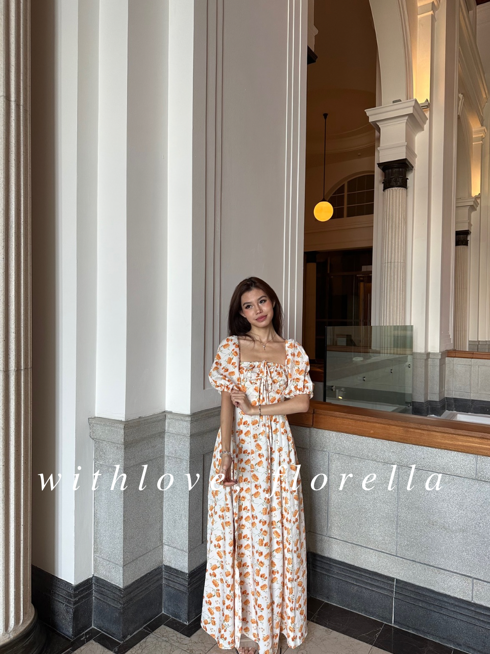 Esterella Summer Maxi Dress ( Orange )