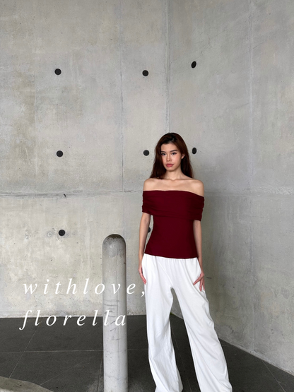 Celavi Off Shoulder top ( 3/4 Zipper back )