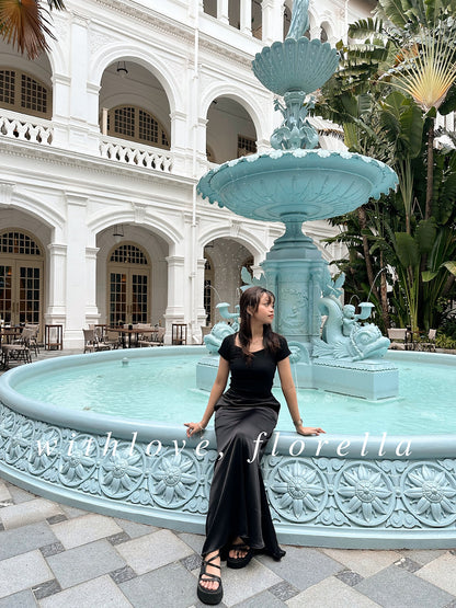 Pearlyn maxi satin skirt