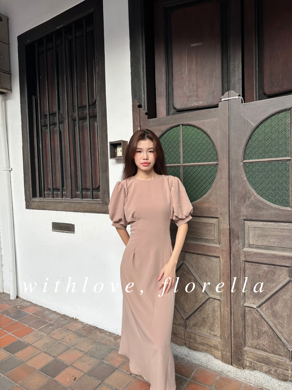 Aurora Puffy Sleeve Midi Dress