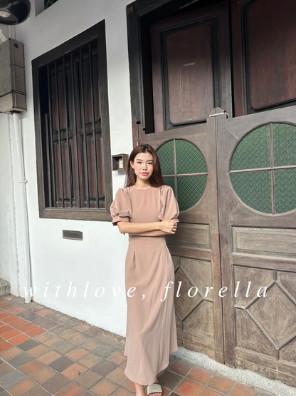 Aurora Puffy Sleeve Midi Dress