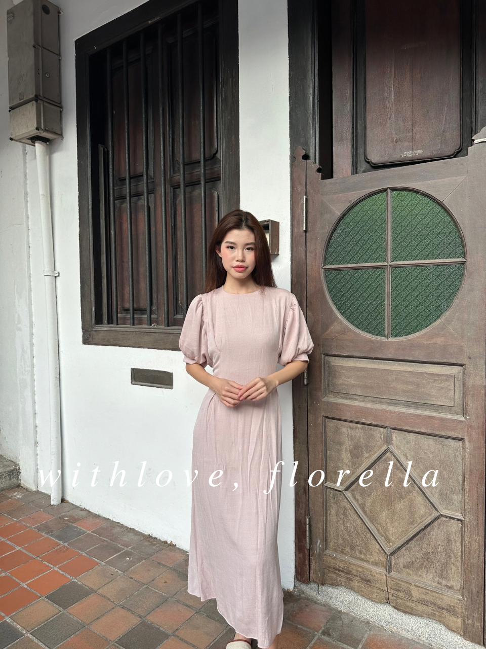 Aurora Puffy Sleeve Midi Dress