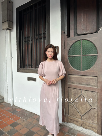 Aurora Puffy Sleeve Midi Dress