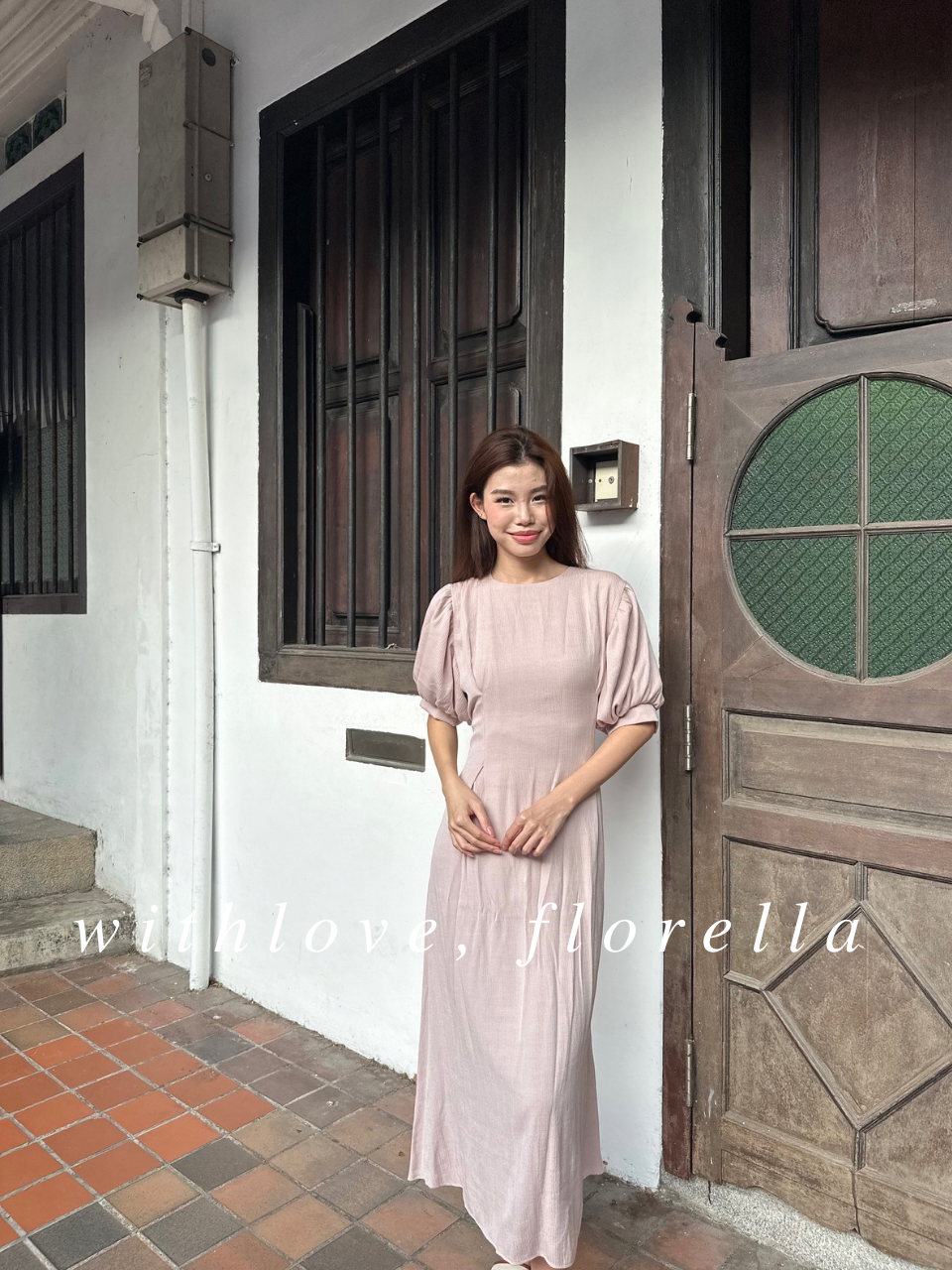 Aurora Puffy Sleeve Midi Dress