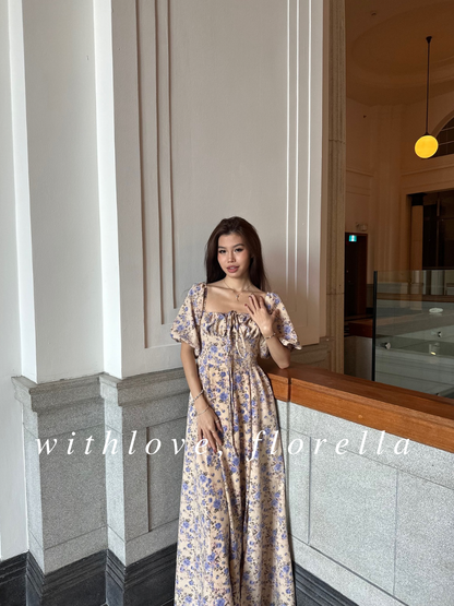 Esterella Summer Floral Maxi Dress ( Yellow )