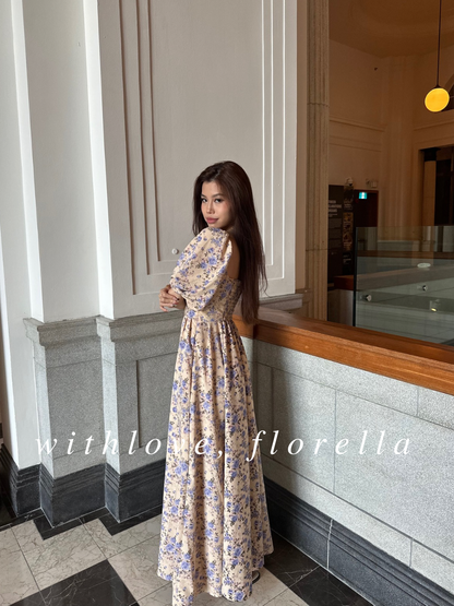 Esterella Summer Floral Maxi Dress ( Yellow )